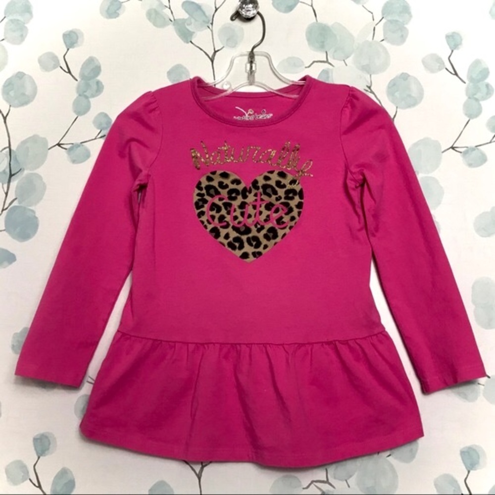 3 for $15 Jumping Beans Kids Pink Babydoll Top Gold Leopard Heart Shirt Tee